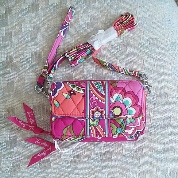 Vera Bradley Handbags - Vera Bradley Pink Swirl Crossbody/Wallet